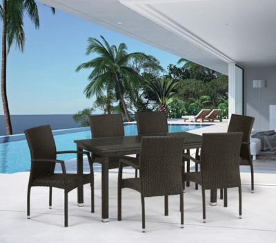 Комплект мебели T256A/YC379A-W53 Brown 6Pcs