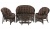 IND Комплект Черчиль (Рузвельт) овальный стол темно-коричневый темные подушки 