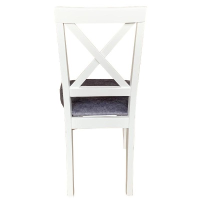 Стул Кристофер МДК-63 Эмаль белая Микровелюр серый 