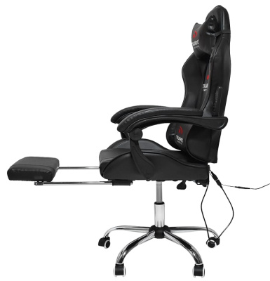 Вибромассажное кресло Calviano AVANTI ULTIMATO total black с подножкой 