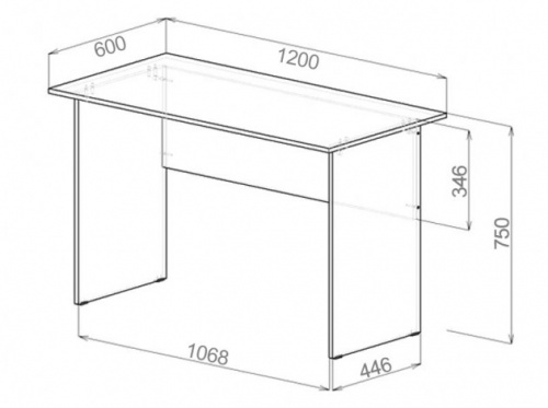 Стол письменный Милан-126 белый 