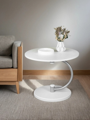 Стол журнальный Дуэт 13 металлик белый 