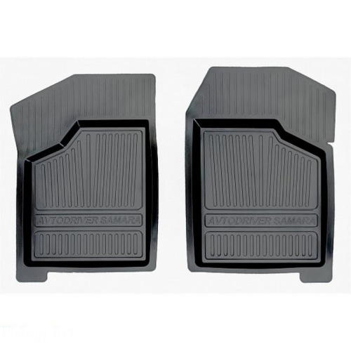 Коврики салона резиновые с бортиком для ВАЗ 2121 2 перед. Черные 