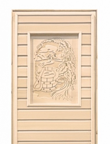 Дверь глухая липа с рисунком коробка хвоя 1900х700