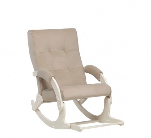 Кресло-качалка Leset Хилл с подножкой слоновая кость Velur V18