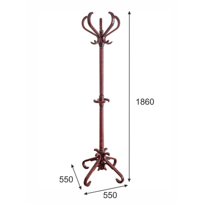 Вешалка напольная В 10Н махагон 