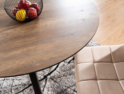 Стол обеденный SIGNAL OAKLAND орех черный d100 