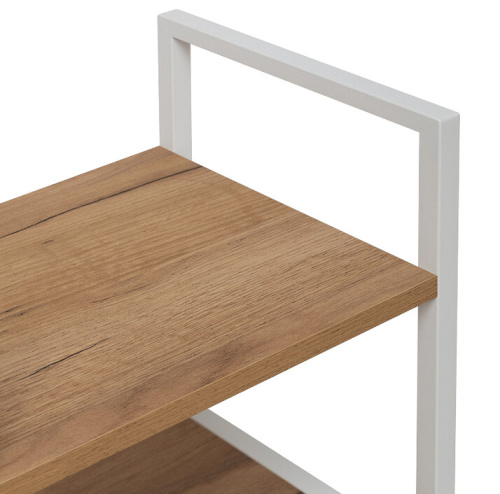 Стеллаж Leset Стилвуд 24 широкий 4 полки белый дуб крафт золотой 