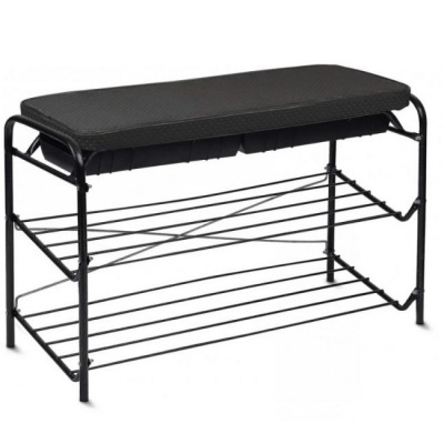 Этажерка с мягким сиденьем и ящиком NIKA ЭТП3 черный 