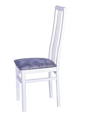 Стул МДК-82 Эмаль белая Микровелюр серый 