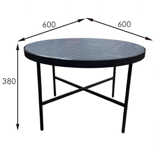 Стол журнальный МеталлАрт М011 большой черный мрамор 