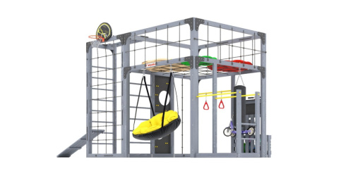 Детская площадка для дачи Савушка КУБ-2 Серый с подушками