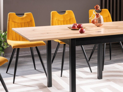 Стол обеденный SIGNAL FLIP раскладной дуб артизан черный 