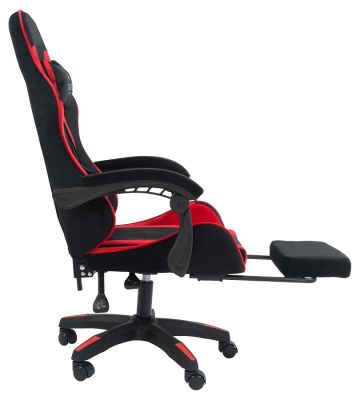 Вибромассажное кресло Calviano 1584 черно-красный велюр 