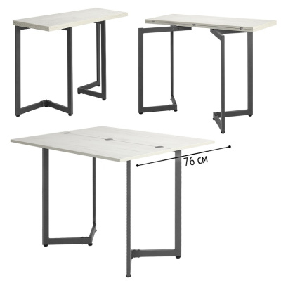 Стол-консоль Арлен 1 дуб белый металл графит 