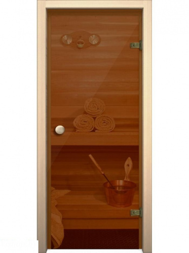 Дверь для сауны стекло бронза прозрачное 60х180 АКМА