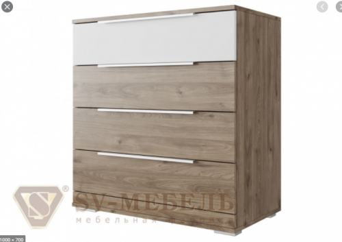 Комод SV-МЕБЕЛЬ Спальня Лагуна 8 К Гикори т./Белый матовый 4 ящ. 