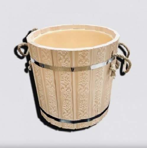 Запарник 12 л с пластиковой вкладкой липа с тиснением