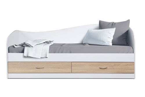 Кровать ЛАГУНА-2 белый дуб сонома 