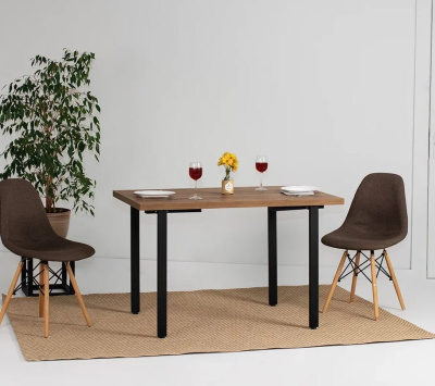 Стол Прага 130х80 дуб табачный металл черный 