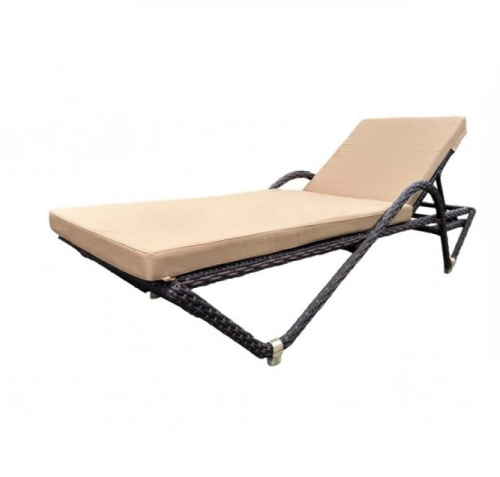 Шезлонг Relax 7019П серо-коричневый с бежевой подушкой