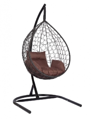 Подвесное кресло Скай 01 черный подушка коричневый 