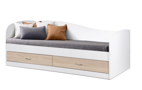 Кровать ЛАГУНА-2 белый дуб сонома 