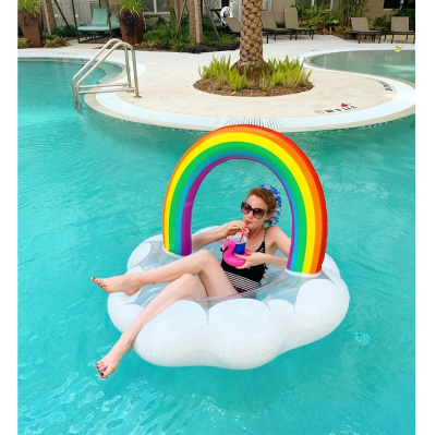 Круг для плавания BigMouth Rainbow Cloud / BMPF-0012