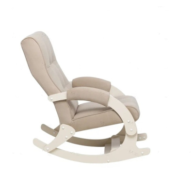 Кресло-качалка Leset Хилл с подножкой слоновая кость Velur V18