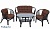 IND Комплект Багама 1 с диваном овальный стол венге подушка коричневая