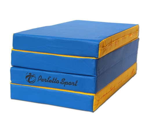 Мат № 5 100 х 200 х 10 складной 3 сложения Perfetto Sport сине желтый