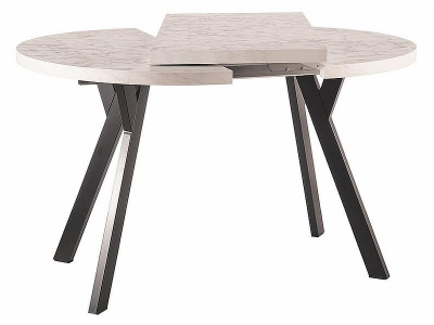 Стол обеденный SIGNAL MEDAN раскладной эффект белого мрамора черный 