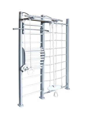 Детский спортивный комплекс Perfetto sport Scala in legno con rete 1grigio PS-127