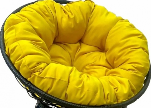 Кресло ПАПАСАН мини черный подушка желтый