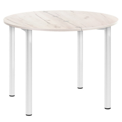 Стол-консоль Далис 3 дуб белый металл белый 