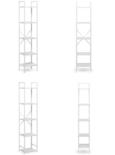 Стеллаж Leset Стилвуд 15 узкий 5 полок белый 