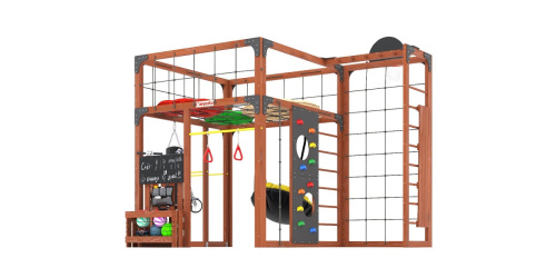 Детская площадка для дачи Савушка КУБ-2 Махагон с подушками