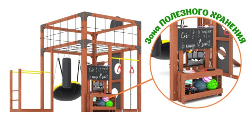 Детская площадка для дачи Савушка КУБ-1 Махагон