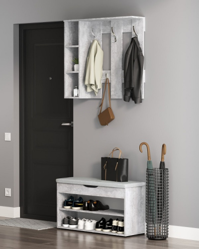 Вешалка настенная Артём-Мебель СН-100.43 бетон спаркс лайт 