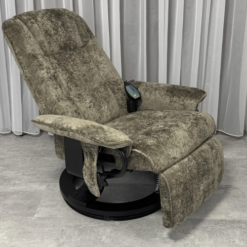 Кресло вибромассажное с пуфом CALVIANO 20 коричневый плюш 