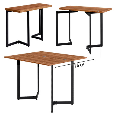 Стол-консоль Арлен 3 дуб табачный металл черный 