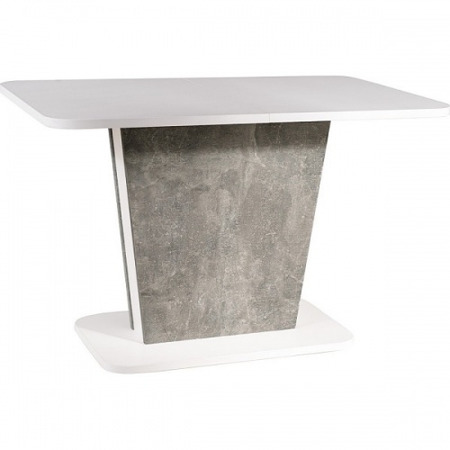 Стол обеденный SIGNAL CALIPSO раскладной белый мат/бетон 
