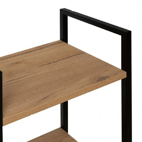 Стеллаж Leset Стилвуд 15 узкий 5 полок черный дуб крафт золотой 