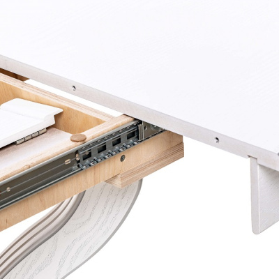 Стол раздвижной Leset Ромео 1Р Белый 9003 с серебряной патиной 