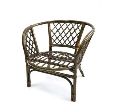 IND Кресло Багама 1 олива подушка коричневая 