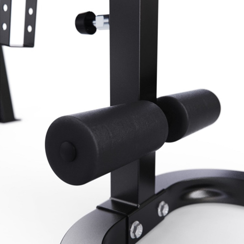 Скамья со стойками под штангу DFC GORILLA черная с партой для бицепса