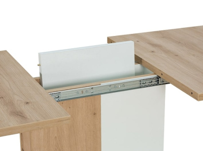 Стол обеденный SIGNAL NEXT раскладной дуб артизан белый мат 