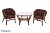 IND Комплект Багама дуэт миндаль матовый подушка коричневая овальный стол