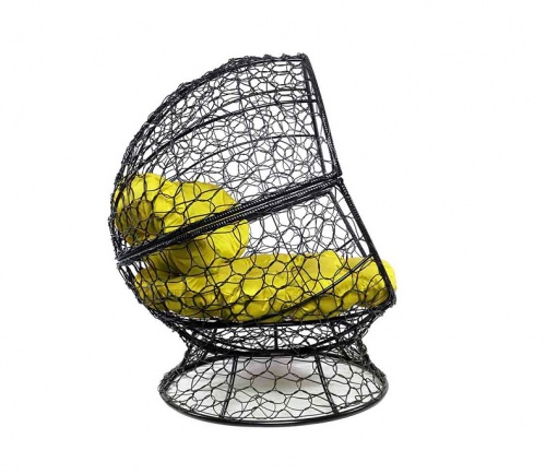 Кресло садовое M-Group Апельсин 11520411 черный ротанг желтая подушка