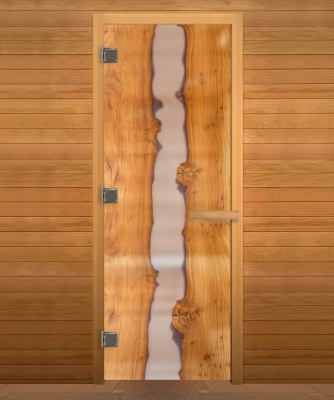 Дверь стеклянная Декор Слэб Стандарт 1900х700 Осина